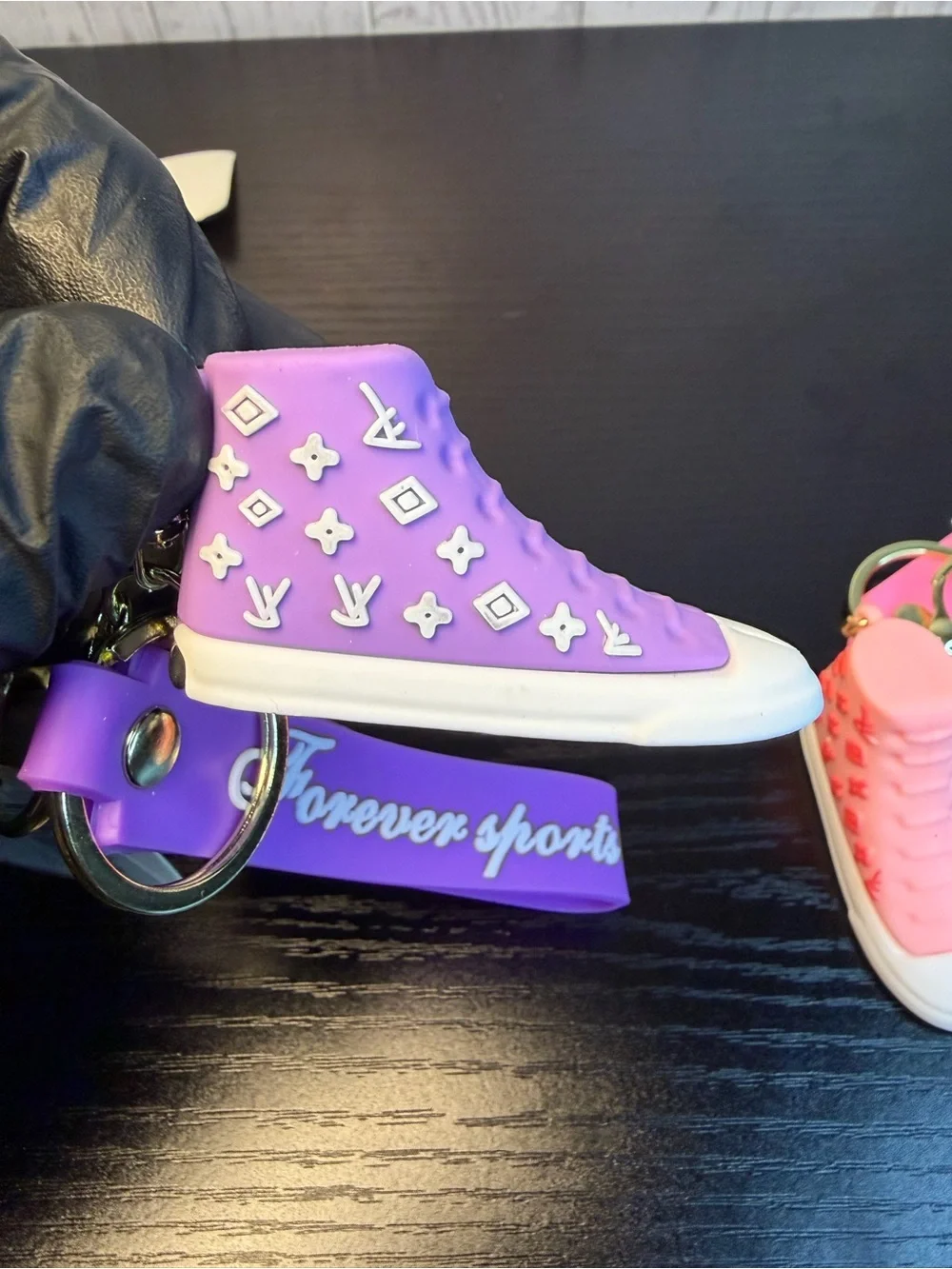 6 Pcs Colorful Mini Sneaker Keychain Set with Branded Straps GREAT GIFTS!!